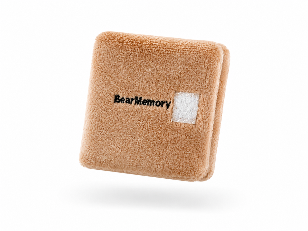Fotoboekje dichtgeklapt met BearMemory logo